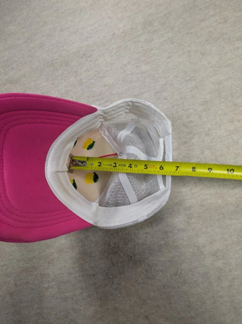 Cute Fun Teen Tween Pink Trucker Hat Yellow Lemon Embroidery Girlhoodcore Preppy